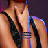 Nyx | Purple Hematite Skulls x Violet GloWeave | Macrame Bracelet